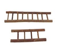 Abaodam 2 Pezzi Miniatura Scala in Legno Resistente per Casa Bambole Mini Step Ladder Portatile per Arredamento Fai da Te Decorazione Interna ed Esterna per Incantati e Micro