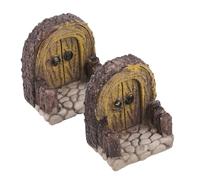 Abaodam 2 Pezzi Miniature Porta in Legno per Giardino Fatato Decorazione Miniatura per Bonsai e Paesaggi Micro Ornamento Elegante per Cortile e Terrario