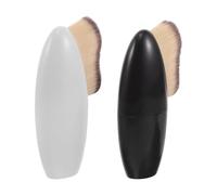 Abaodam 2 Pezzi Pennello Fondotinta senza Tracce Setole Morbide in Plastica per Applicazione Rapida e Versatile, Forma Ergonomica per Ogni Contorno del Viso, per Ritocchi Veloci