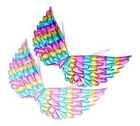 Abaodam 2 Pezzi Piume di Unicorno in Stoffa Colorata, Accessori Cosplay per Halloween e Feste di Carnevale, Set Piume D’angelo Leggere e Resistenti per Costumi Party