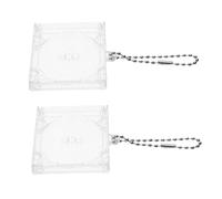 Abaodam 2 Pezzi Portachiavi con custodia per CD mini CD portachiavi CD Mini portachiavi custodie vuote per CD ciondolo a catena di perle portachiavi vuoti Acrilico Transparent