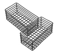 Abaodam 2 Pezzi Set Porta Bustine di Zucchero in Metallo Nero Impilabile, Organizer per Caffè e Tè Cestino Porta Sapone e Spugna, Contenitore Salvaspazio per Cucina, Ufficio e Bar