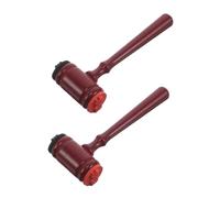 Abaodam 2 Pezzi Sigillo del Martello del Giudice Stamper Piccolo Martello Brown