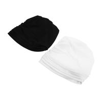 Abaodam 2 Pezzi Sottocasco Hijab da Donna Elastico Bianco e Nero, Berretto Copricapo Islamico Sottoscialle Leggero Traspirante per Yoga, Palestra e Uso Quotidiano