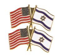 Abaodam 2 pezzi Spille da Bavero con Doppia Bandiera Usa e Israele in Metallo Leggero Spille Patriottiche Eleganti per Abbigliamento e Accessori per Feste e Eventi Formali