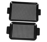 Abaodam 2 Pezzi Teglia da Barbecue Antiaderente con Pani per Inossidabile per Carne e Verdure Accessori per Grigliate Indoor e Outdoor
