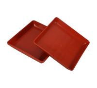 Abaodam 2 Pezzi Vassoio Quadrato in Plastica Rosso per Vasi da Fiori, 14 | Raccoglie L’acqua in Avanzo, Protegge le Superfici Dall’umidità, Superficie Liscia e Piatta, Uso Interno