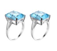 Abaodam 2 Pz anello elegante le donne suonano anello di cristallo anelli da uomo ragazze arredamento d'epoca di moda per le donne Topazio gioielleria squillo decorare Mancare