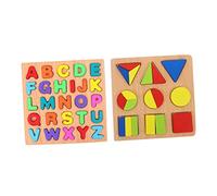 Abaodam 2 set Giocattoli Educativi Montessori Ordinamento Geometriche e in Legno per Puzzle Abilità Manuali e Riconoscimento Regalo per Ragazzi e Ragazze Anni
