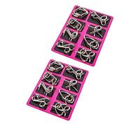 Abaodam 2 set Puzzle Metal Wire Rompicapo Intelligente Anelli Interconnessi Gioco Brain Teaser Portatile per Ragazzi Ragazze e Adulti Regalo Compleanno e Feste