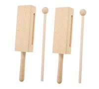 Abaodam 2 set Strumento Percussione Legno Martello Blocchi Ritmici per Adulti e Principianti Strumenti Musicali in Legno Stabile per Performance e Creazione Effetti Sonori