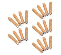 Abaodam 20 Pezzi Manici Corti in Legno Non Trattato per Spiedini da Barbecue, Set da Impugnatura Antiscottatura, Accessori Utensili per Grigliate Compatibili Barbecue All’aperto