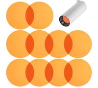 Abaodam 20 Pezzi Pellicole Gel Autoadesive per Faretti a Soffitto e Lampade a Sospensione, Filtro Luce Calda Arancione in Pet Rotondo per Illuminazione Morbida in Studi e Teatri