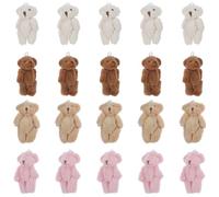 Abaodam 20pezzi Orsetti di Peluche Mini in Piccoli Orsetti Orsetto di Peluche Minuscolo per Lavoretti Fai da Te Riempitivi di Calze della Befana Articoli per Feste