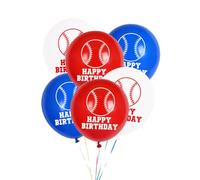 Abaodam 24 Palloncini in Lattice a Tema Baseball, Set da 24 Pezzi Palloncini Stampati a Forma di Baseball per Decorazioni di Feste, Compleanni e Raduni Sportivi Colore Colore Casuale