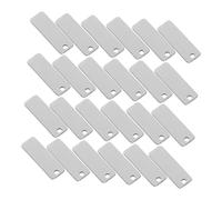 Abaodam 25 Pezzi Portachiavi in Acciaio Inossidabile Rettangolari Lucidi Tag Vuoti Resistenti per Incisione Targhette Metallo per Chiavi Accessori Pet Id e Creazioni Gioielli