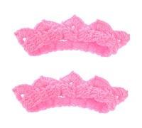 Abaodam 2pezzi Cappello Di Crochet Per Ragazzo Ragazza Con Design Accessorio Fotografico Per Ragazzo Ragazza Unisex Rosa Mesi