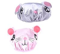 Abaodam 2pezzi Cuffia da Doccia per Ragazzo Ragazza in Materiale Comodo Cappello da Notte Riutilizzabile per Bagni e Docce Adatto Tutte Testa dei Ragazzo Ragazza