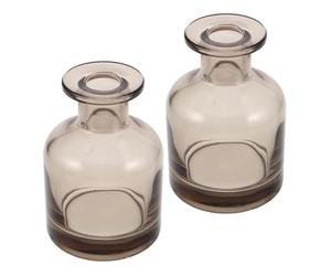 Abaodam 2pezzi Flaconi Diffusori Rotondi in Vetro da Contenitori per Fragranze Vuoti Ambra di Formato Familiare per Oli Essenziali e Aromaterapia