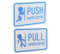 Abaodam 2pezzi Indicatore Porta Push Pull Adesivo in Acrilico Blu Resistente All'acqua Facile da Pulire per Ufficio e Ristorante