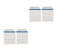 Abaodam 2pezzi Mandolin Chord Chart Guida Pratica Per Insegnanti e Studenti Diagramma Esercizi Carta Di Rame Leggero e Portatile Per Iniziare Suonare Mandolino