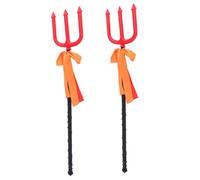 Abaodam 2pezzi Tridente di Plastica per Halloween di Forcone da Diavolo Simulazione Accessorio Tridente del Re per Costume da Diavolo per Cosplay e Feste di Carnevale