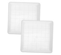 Abaodam 2pezzi Vaschette Quadrate per Piante Plastica Spessa Resistente per Acqua e Drenaggio Vassoio per Vasi Succulente da Interno Ed Esterno Perdite e Facile da Pulire per Balcone e Gia