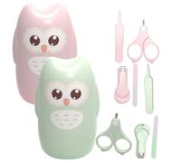 Abaodam 2sets Forbicine per Unghie per Ragazzo Ragazza con Custodia Forma di Gufo Resistente e Adorabile