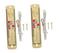 Abaodam 2sets Mezuzah in Metallo Decorativa Retro con Pergamena Ebraica Mezuzah Preghiera Cattolica per Oggetti per Feste e Decorazione Spirituale