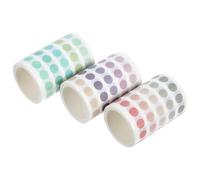 Abaodam 3 Pezzi Adesivi Washi Tape a Pois Colorati, Cerchi Autoadesivi per Planner e Diario, Etichette Rotonde Decorative per Scrapbooking e Cancelleria Creativa