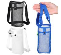 Abaodam 3 Pezzi Borsa Rete Porta Borraccia Portatile a Tracolla, Set | Tessuto Traspirante, Tracolla Regolabile, per Borracce di Varie Misure