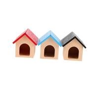 Abaodam 3 Pezzi Casa delle Bambole Accessori Pet Dollhouse Rosso Blu Nero Rifugio Animale in Miniatura per Giardino e Scena Outdoor