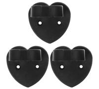 Abaodam 3 pezzi Clip Microfono Wireless Forma di Cuore Supporto Plastica Leggero e Durevole per Microfono da Studio Interviste e Palco Facile da Installare Nero