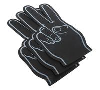 Abaodam 3 Pezzi Dita in Schiuma per Tifo Sportivo Nero Mani da Cheerleader Leggere e Comode Accessori Rumorosi per Feste Calcio e Eventi Sportivi