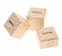 Abaodam 3 Pezzi Espositore Anelli in Legno Massello per Tavolo, Set | Base Intagliata per Vetrina e Casa, Beige, Stile Semplice Chic, Ordinamento e Custodia degli Anelli