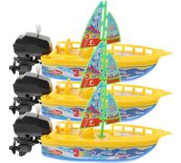 Abaodam 3 Pezzi Giocattolo Barca Galleggiante a Carica, Giocattoli da Bagno in Plastica Sicuri, Nave Giocattolo per Piscina e Doccia Divertente per Ragazzo Ragazza e Colore Colore Casuale