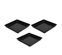 Abaodam 3 Pezzi Sottovasi per Piante in Plastica Pp Rettangolari Neri 35 Cm, Vassoio Raccogli Gocce per Vasi da Interno ed Esterno, Base Stabile per Fioriere e Piante da Balcone