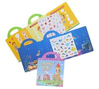 Abaodam 3 set Libro Adesivi Educativo DIY Sticker Book Riutilizzabile Attacca Stacca per Sviluppo Immaginazione e Motricità Fine Tematiche Corpo Oceano e Principesse