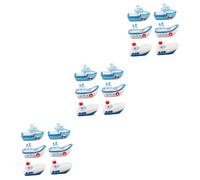 Abaodam 3 Set Miniature Resin Boat Figurine Decorazione Spiaggia per Micro Accessori per Tavolo Barca per Decorazione Domestica 6 Pezzi * 3