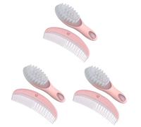 Abaodam 3 Set Pettine Da Massaggio Neonato Culla Roba Da Bambini Ragazzo Crosta Lattea Morbido Coperture Della Maniglia Della Stampella Ragazze Kit Rosa Spazzola Di Setole Bambino