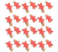 Abaodam 30 Pezzi Mini Mollette in Legno Omino Biscotto Natalizie Rosse | Formato Compatto 3, 50x2, 30x1, 20cm, per Allestimenti Festivi e Feste, Colore Rosso
