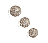 Abaodam 3palline Decorative in Plastica Marrone Intrecciata, Riutilizzabili per Decorazioni Matrimonio e Casa, Design Elegante e Colori Naturali Adatti a Centri Commerciali