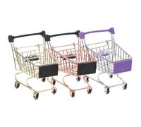 Abaodam 3pezzi Carrelli Della Spesa Miniature Per Bambine Portaoggetti Decorativo Da Scrivania Per Beauty Sponge e Giocattoli