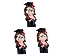 Abaodam 3pezzi Decorazione Per Torte Di Laurea Statuina Dottoressa Adorabile Per Feste Di Graduazione Topper Cake Creativo e Unico Per Festeggiare Laureati