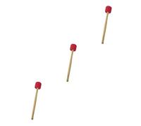 Abaodam 3pezzi Martello Per Grancassa Con Manico Legno e Testa Strumento Percussione Per Batteria Colore Rosso Per Band e Musicisti