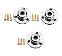 Abaodam 3pezzi Screw Mount Endpin Strap Button Per Chitarra Acustica Piastra Jack Con Viti e Rondella Cromo Accessorio Per Strumenti Musicali Facile Installazione e Design Elegante