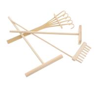 Abaodam 4 Mini Zen Garden Strumenti Legno per Paesaggio Zen Accessori per Decorazione Tavolo e Ufficio Attività Rilassante e Meditativa per Mindfulness e Feng Shui