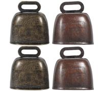 Abaodam 4 Pezzi Campana per Mucca in Ferro, Suono Forte, Stile Vintage per | Decorazione dal Profilo Unico, Funzione Anti Furto, Adatta a Animali Domestici e Bovini in Fattoria