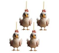 Abaodam 4 Pezzi Di Pollo Appeso Decorazioni Per Esterni Galline Prato Natale Fattoria Animale Ornamento Mini Divertente Decorazione Di Pollo Di Natale Di Pollo Giardino Appeso Pollo