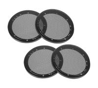 Abaodam 4 Pezzi Griglia per Casse Acustiche Auto in Plastica Nera Maglia in Ferro, Decorativa e Facile da Installare per Altoparlanti Porte Veicolo, per Installazioni Marine